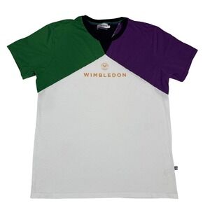WIMBLEDON Tennis Championships Colorblock T-Shirt Men's XL 100% Cotton